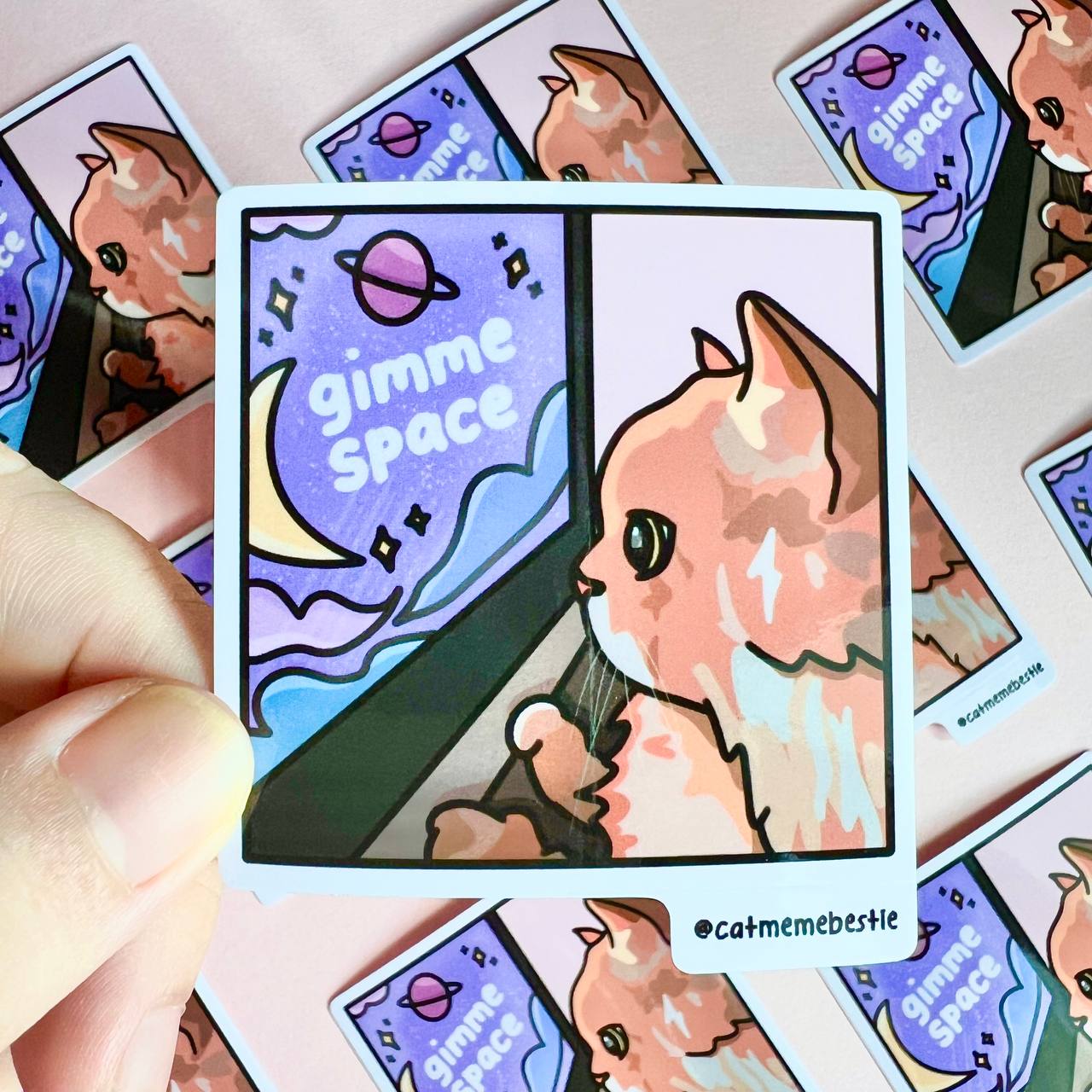 "gimme space" sticker