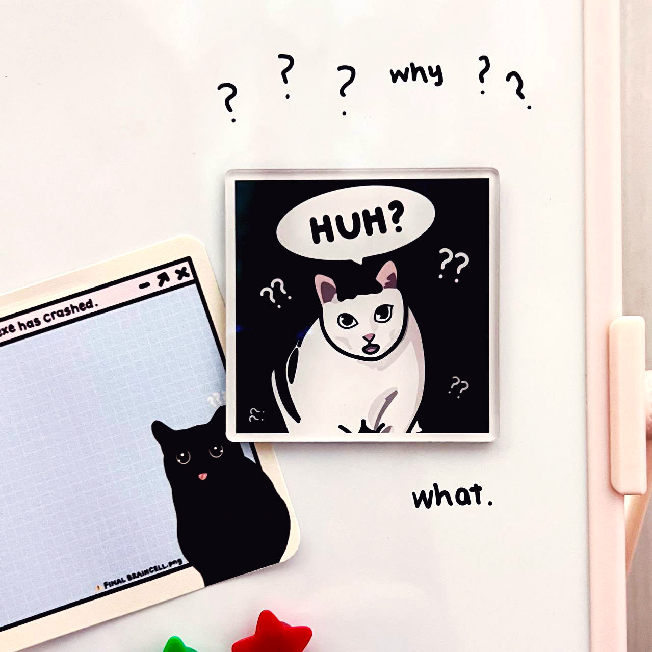 "huh?" acrylic magnet