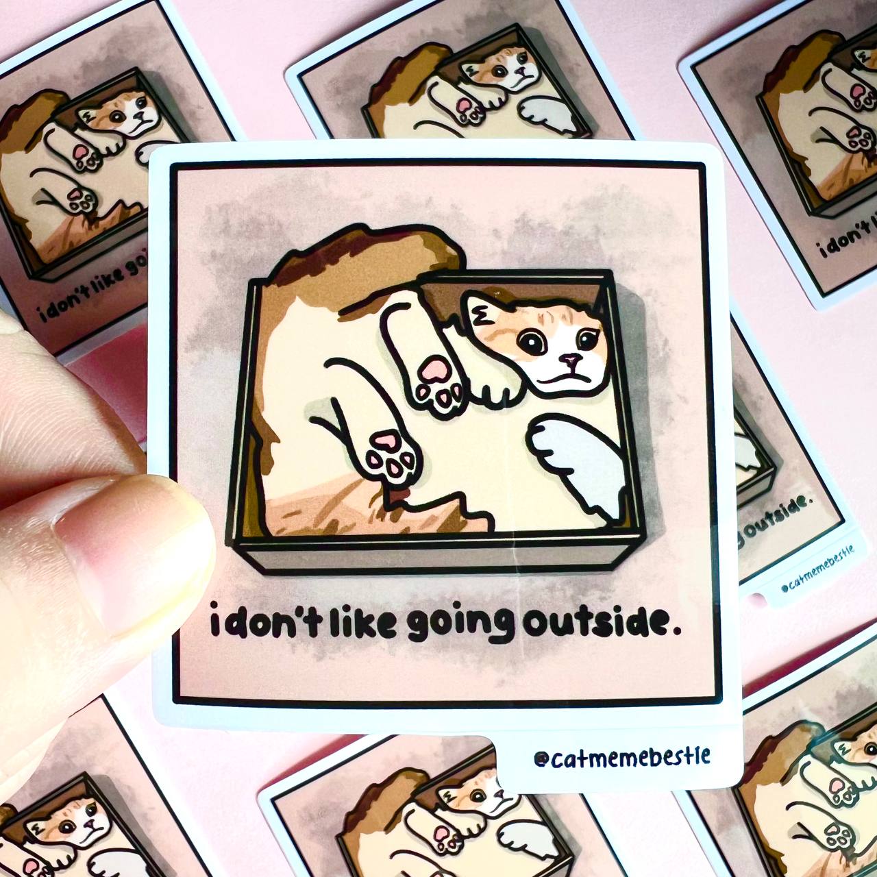 "i don't like going outside" sticker