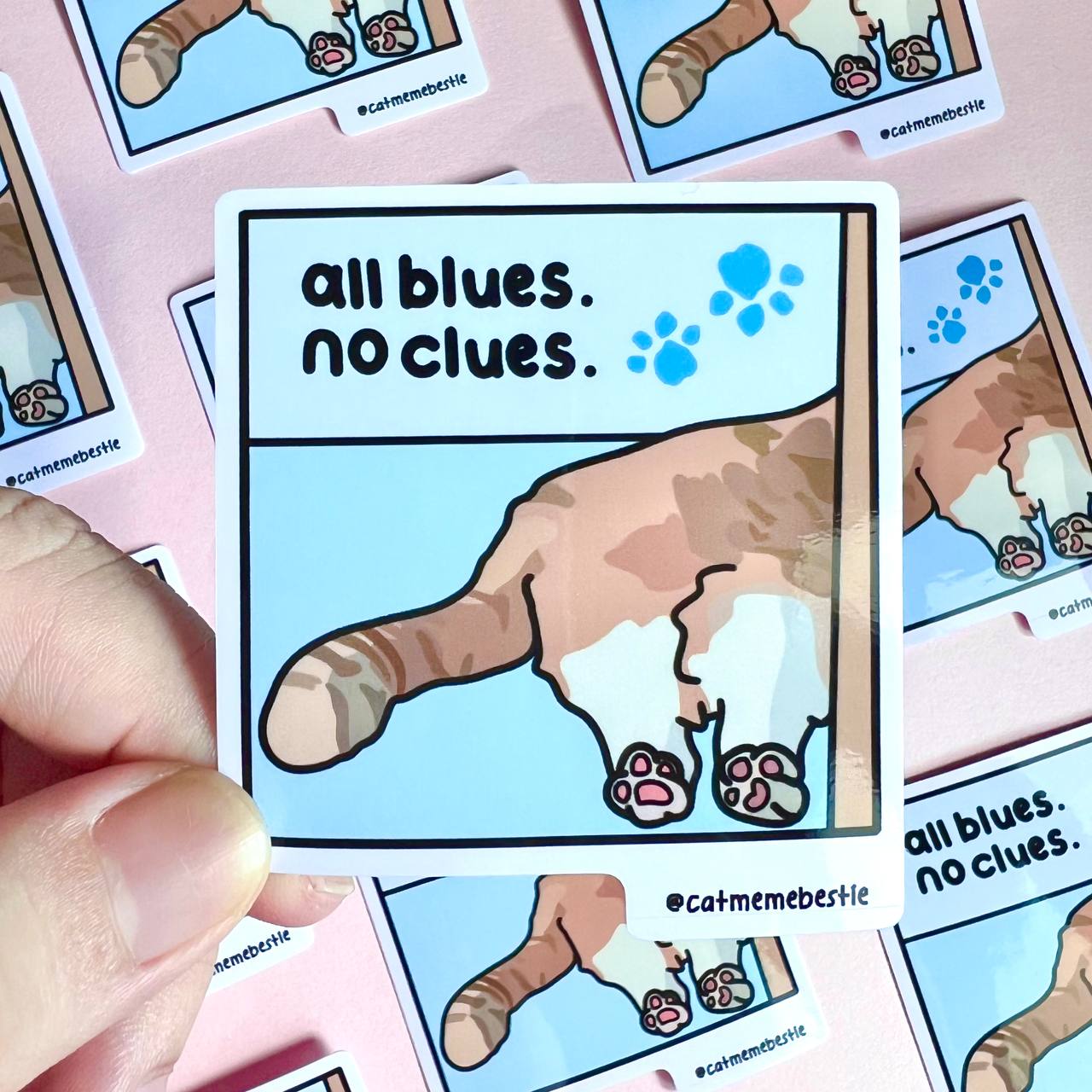 "all blues no clues" sticker