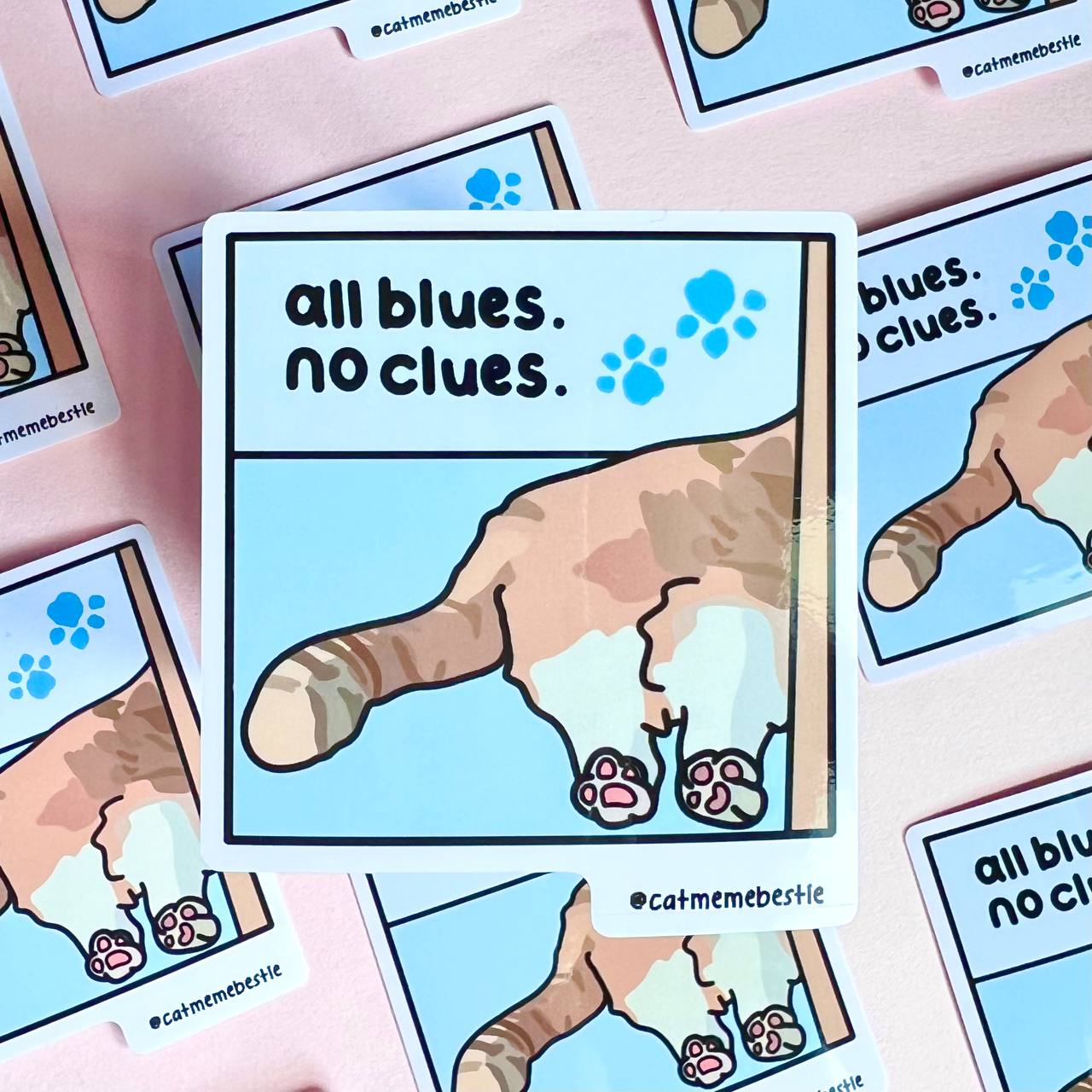 "all blues no clues" sticker