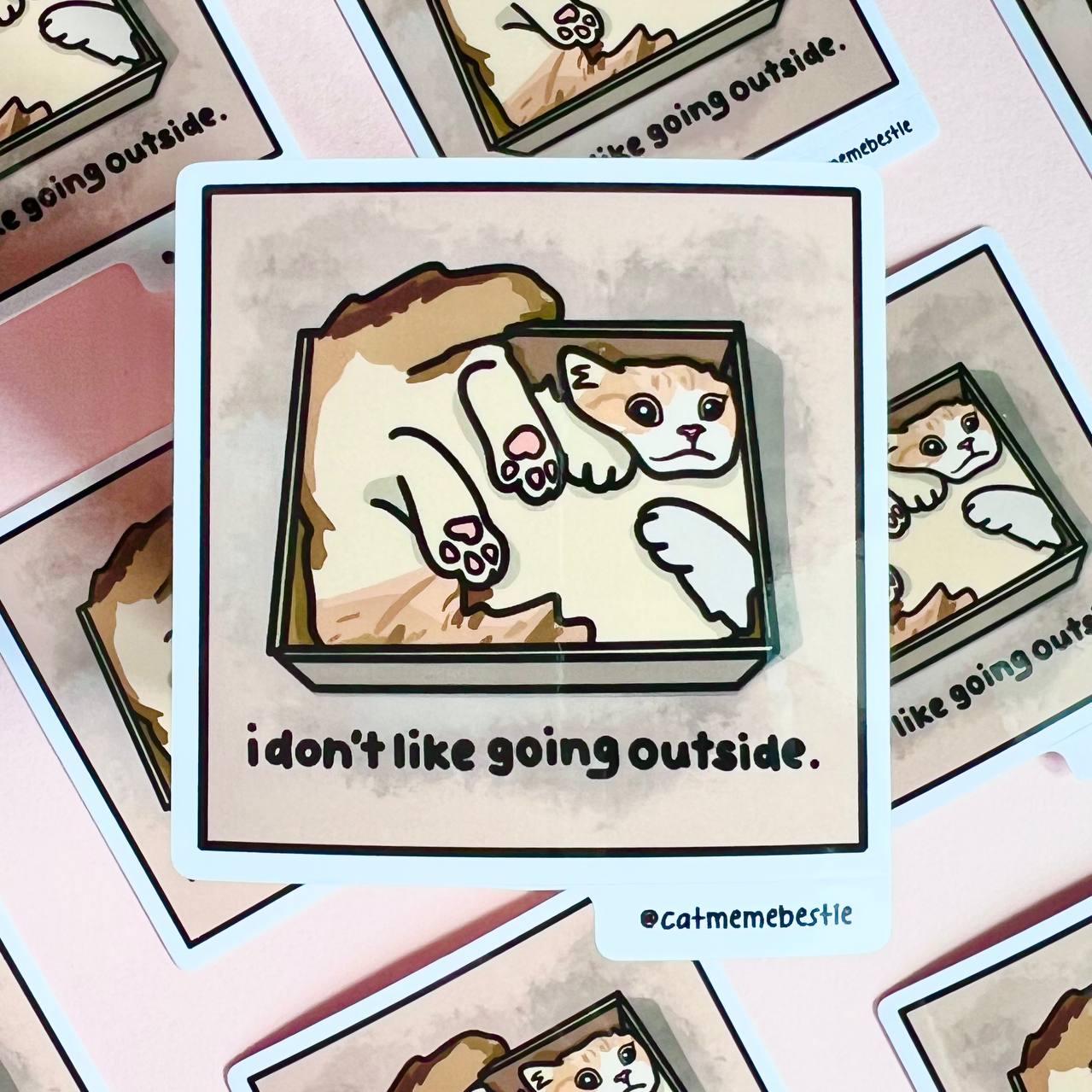 "i don't like going outside" sticker