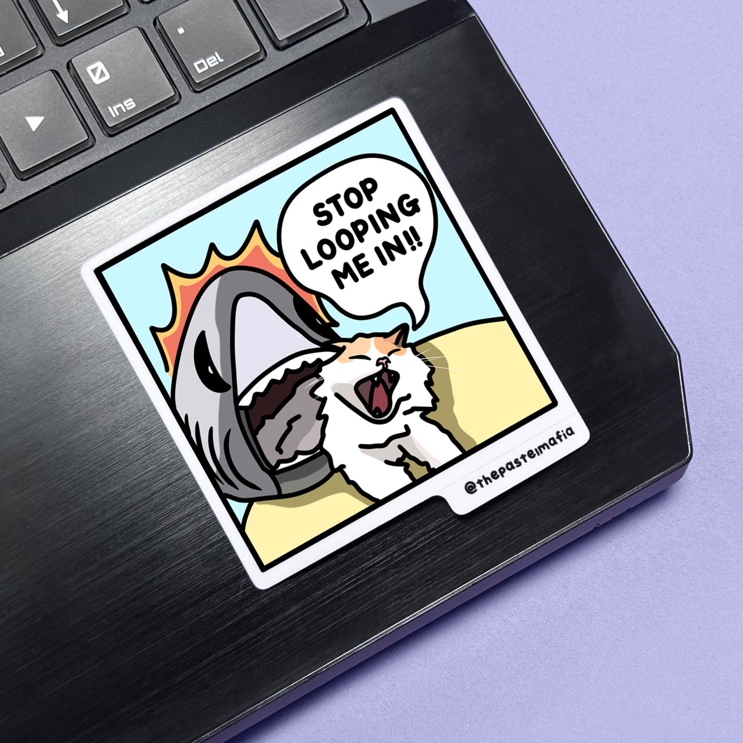 "stop looping me in" sticker