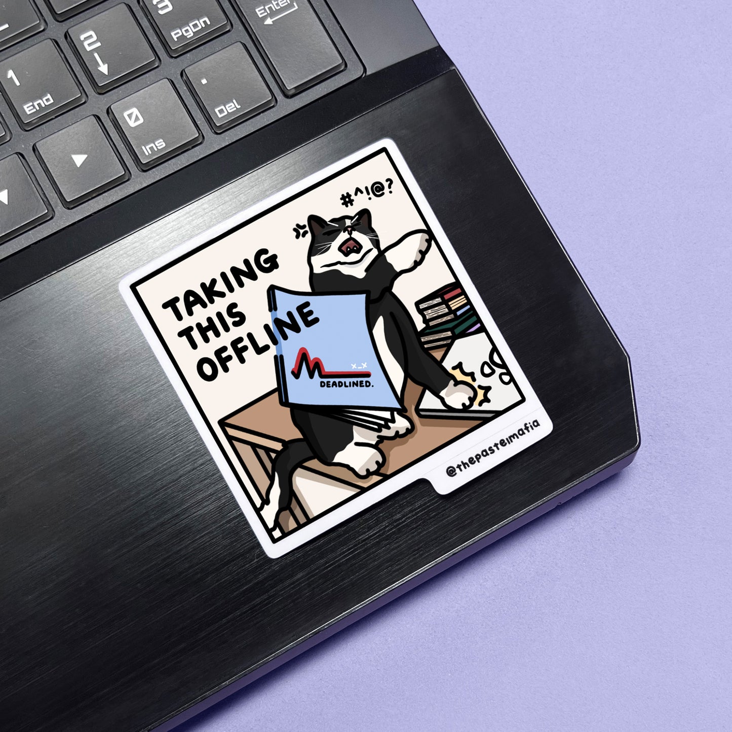"taking it offline" sticker