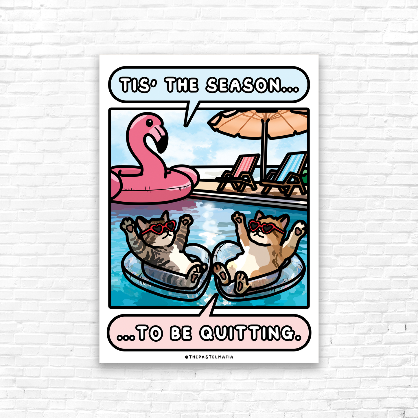 "tis' the season to be quittin'" A6 glossy greeting card