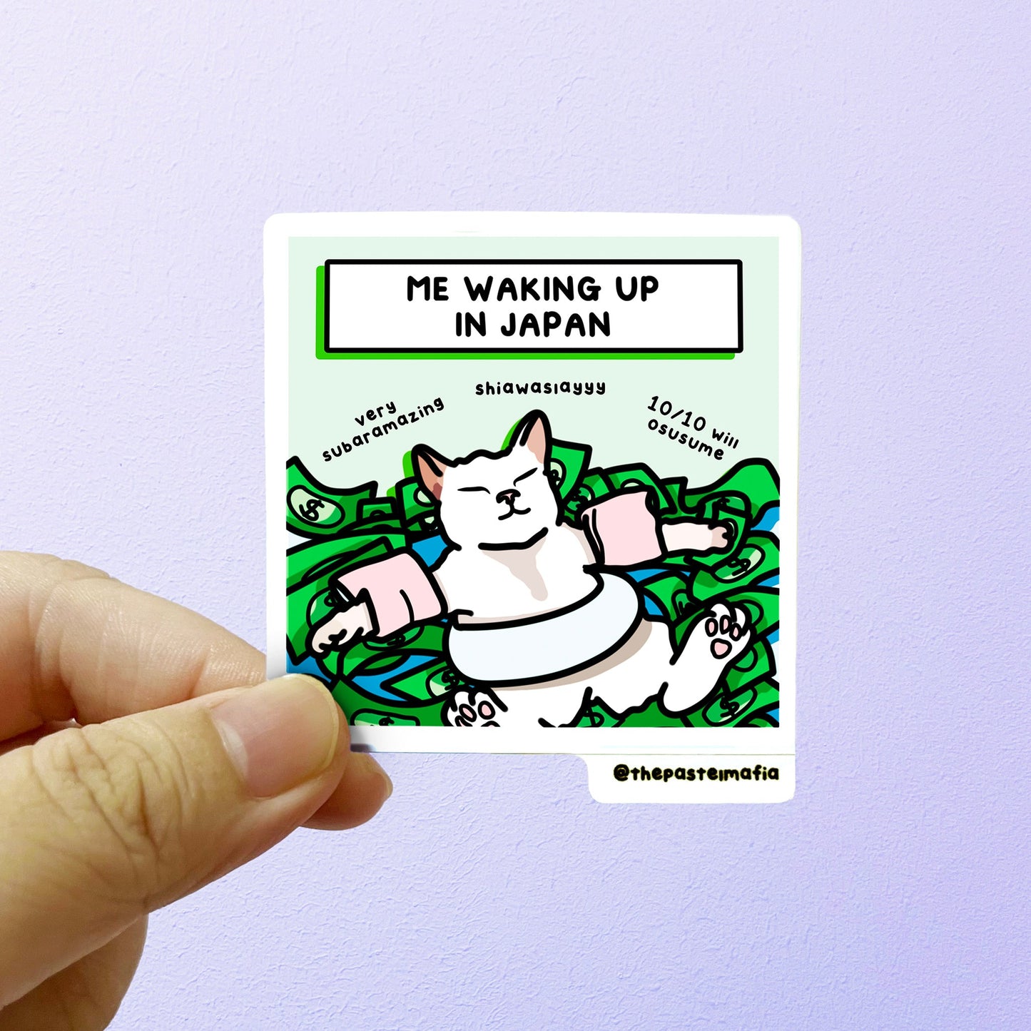 (japan) "waking up in japan" sticker
