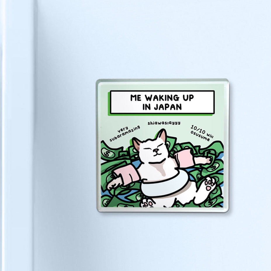 (japan) "waking up in japan" acrylic magnet