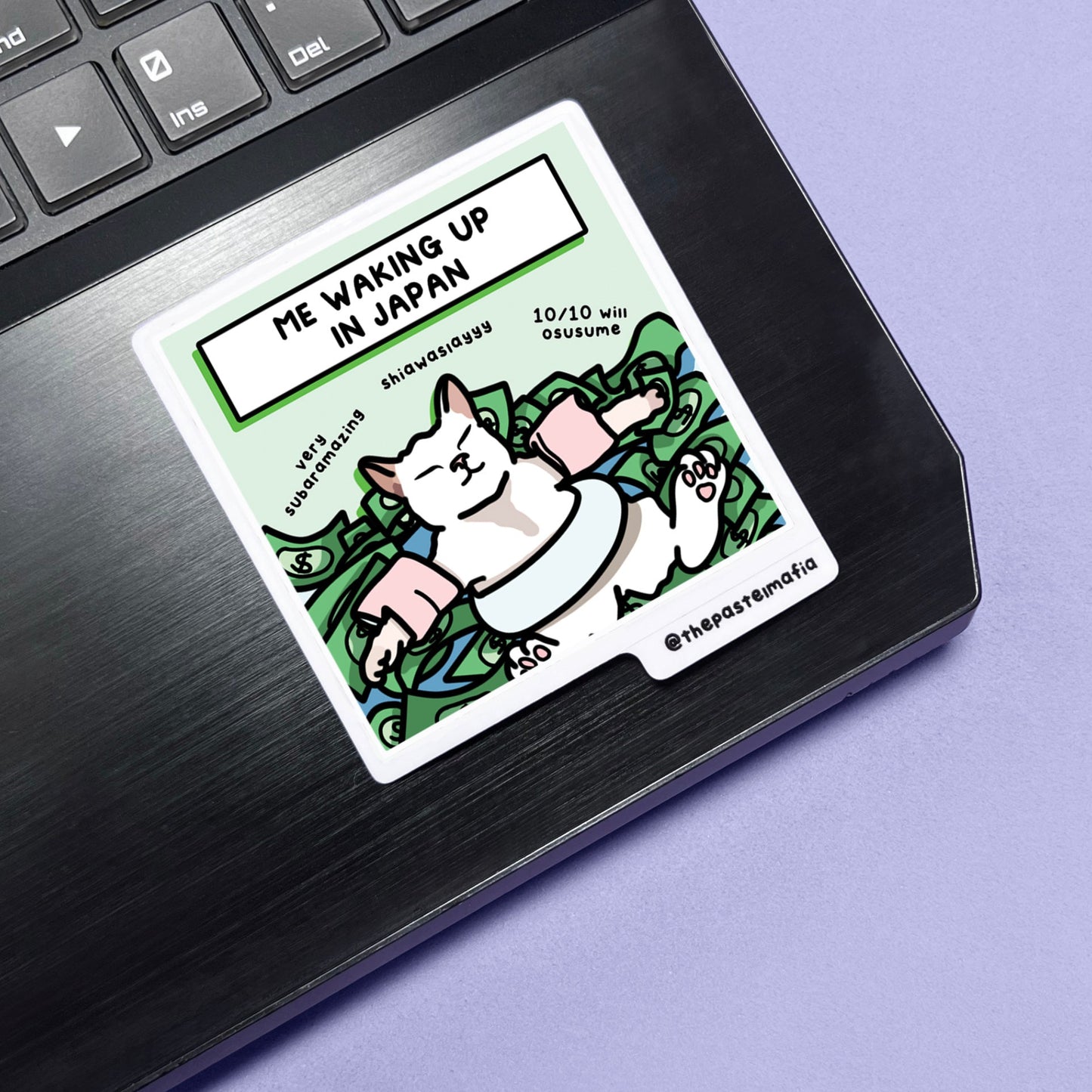 (japan) "waking up in japan" sticker