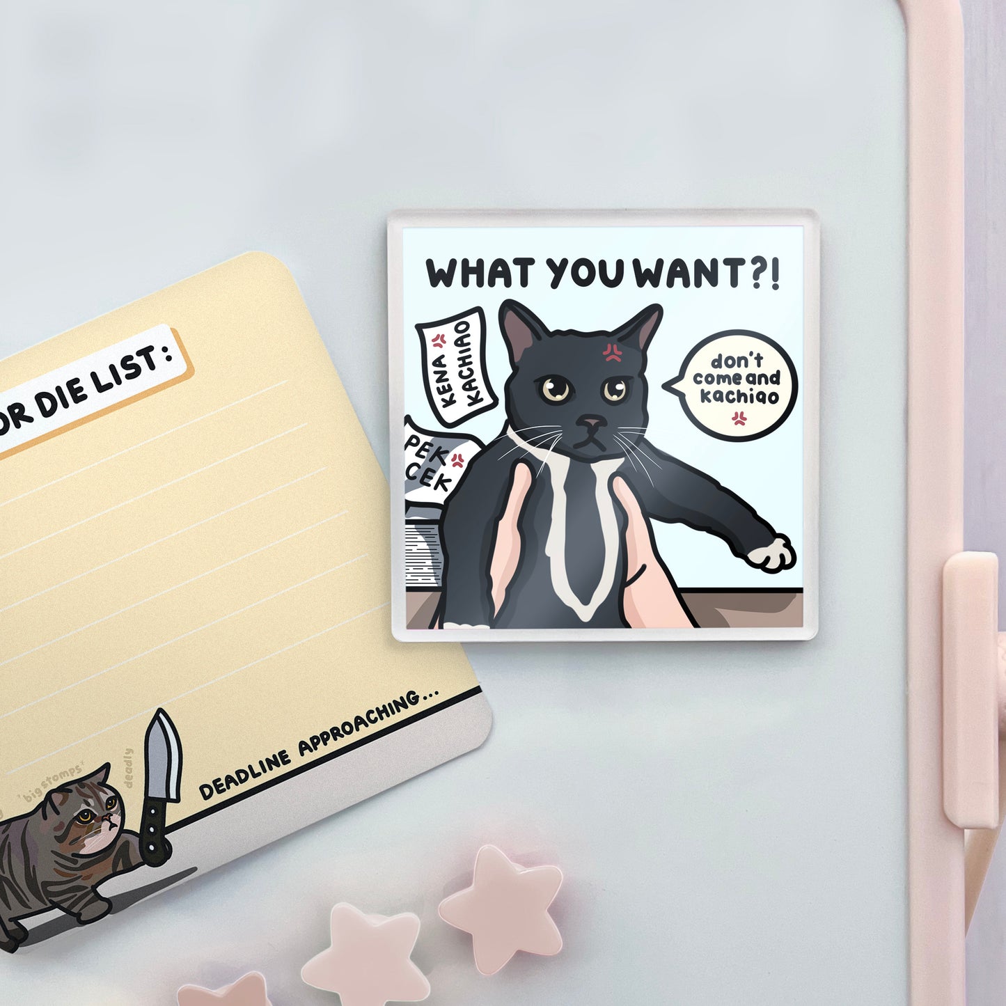 "what you want?" acrylic magnet