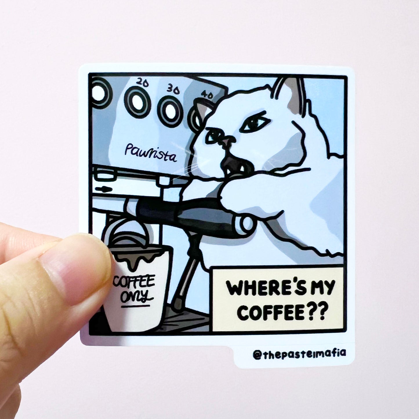 "where's my coffee?" sticker